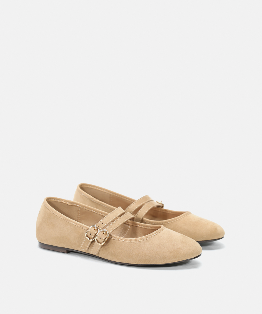 Bailarinas doble tira hebilla